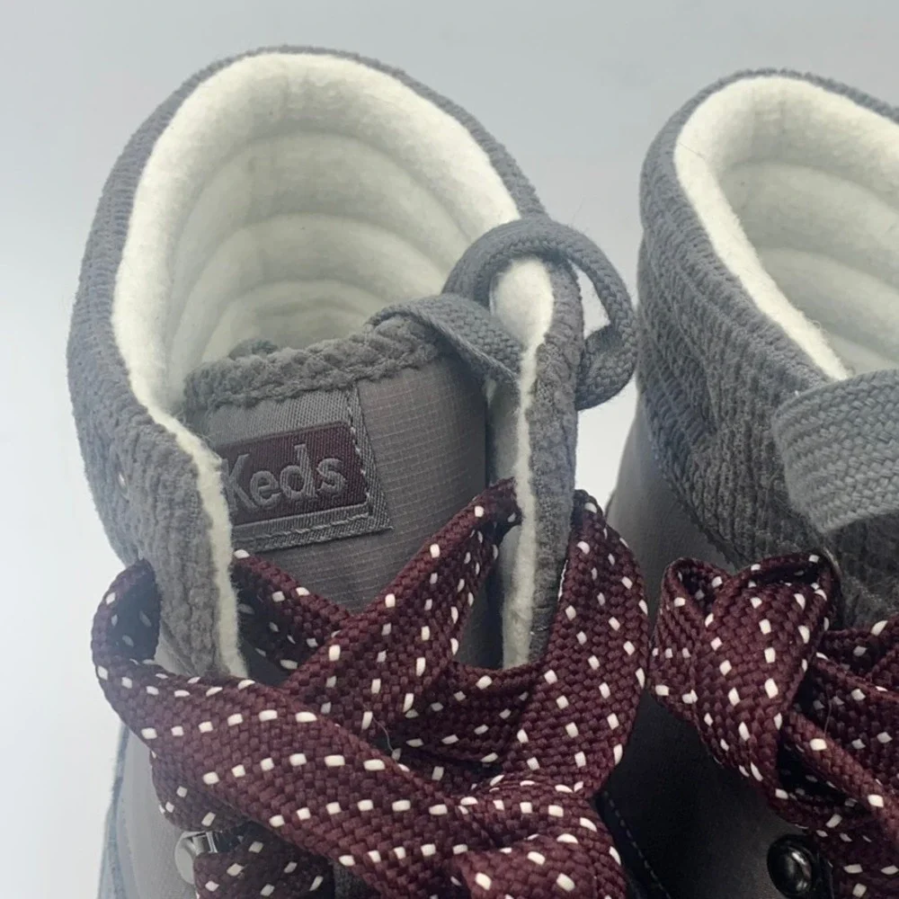 Keds Camp Boot Womens 7.5 Gray Suede Water Resistant Thinsulate Ankle WH65575
